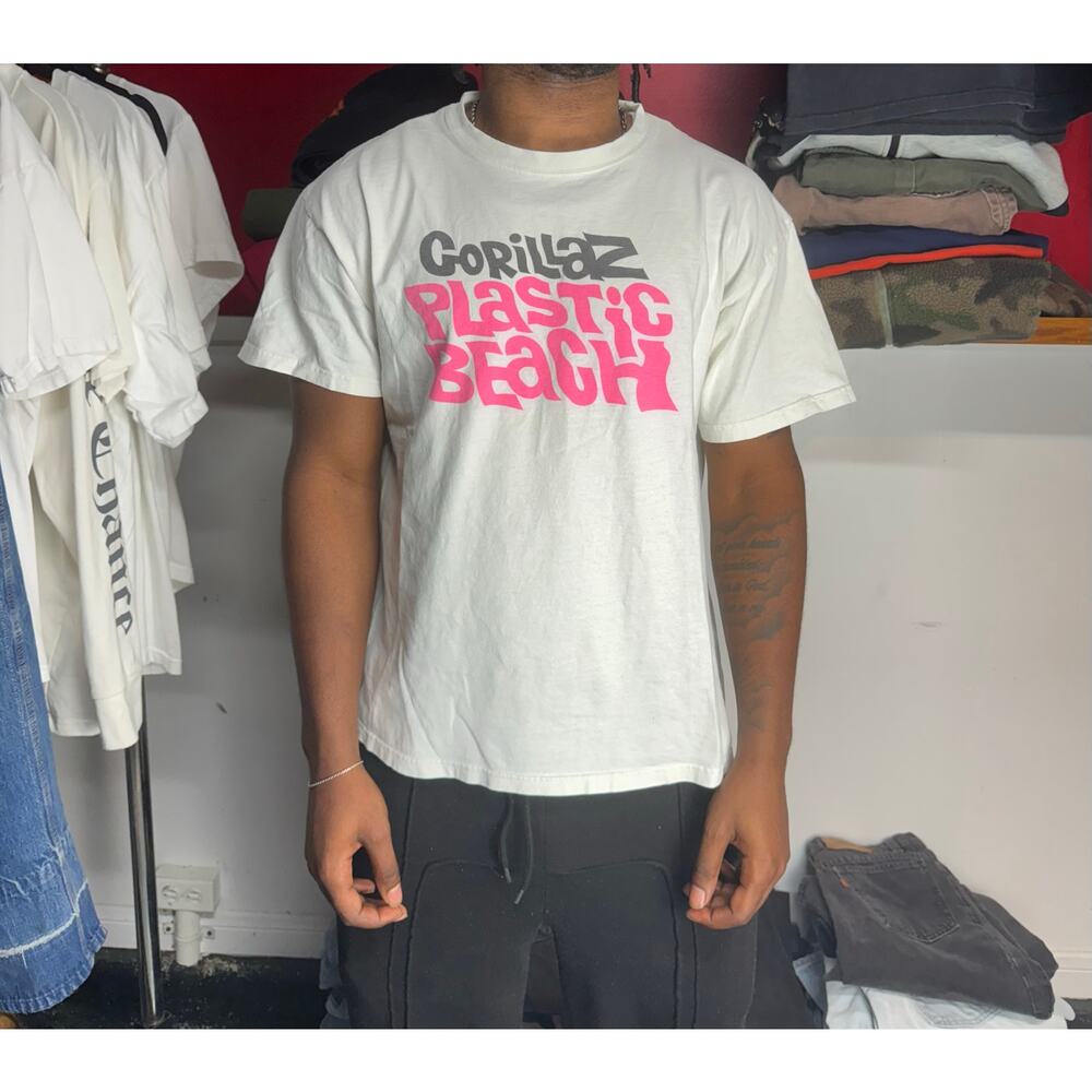 y2k gorillaz plastic beach band tee